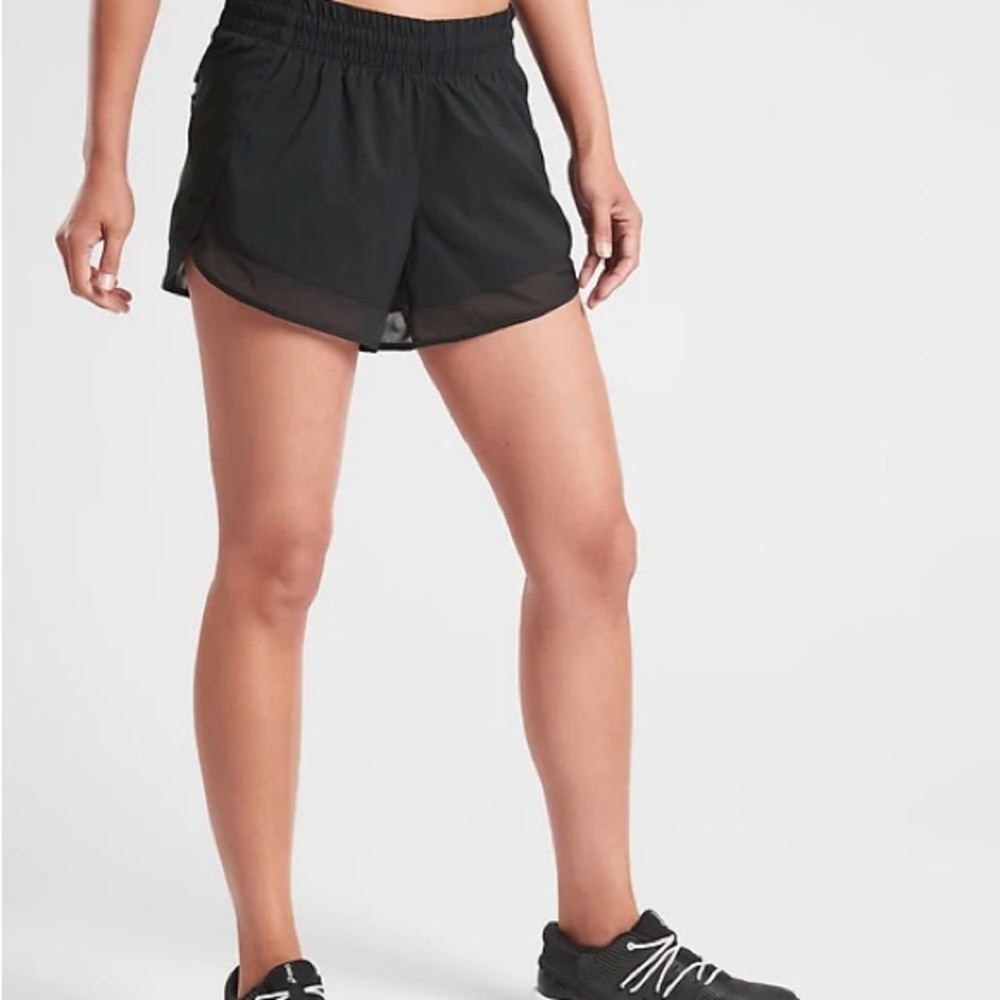 Athleta Black Mesh Running Shorts